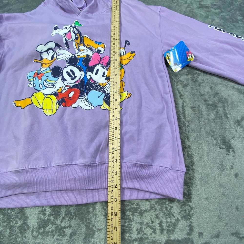 NWT Disney Mickey & Friends Hoodie Women Medium Lilac‎ Purple Long Sleeve Fleece - Picture 8 of 9